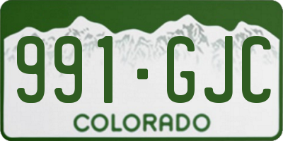 CO license plate 991GJC