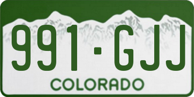 CO license plate 991GJJ