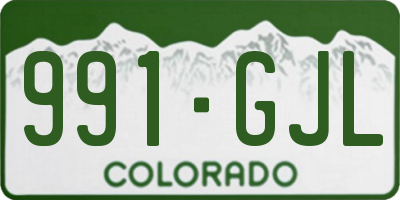 CO license plate 991GJL