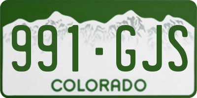 CO license plate 991GJS