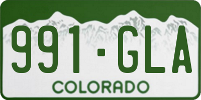 CO license plate 991GLA