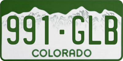 CO license plate 991GLB