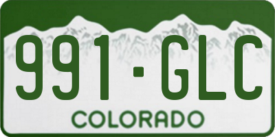 CO license plate 991GLC