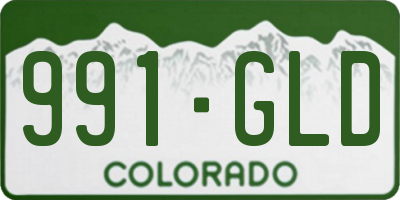 CO license plate 991GLD