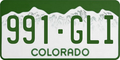 CO license plate 991GLI