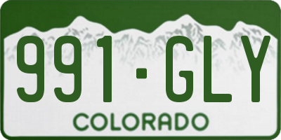 CO license plate 991GLY