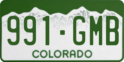 CO license plate 991GMB