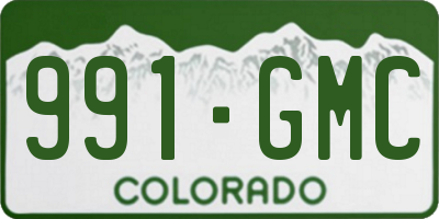 CO license plate 991GMC