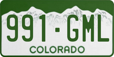 CO license plate 991GML
