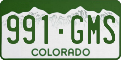 CO license plate 991GMS