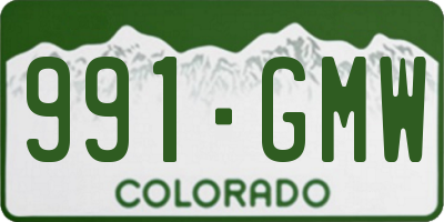 CO license plate 991GMW