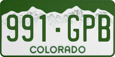 CO license plate 991GPB