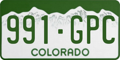 CO license plate 991GPC