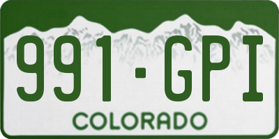 CO license plate 991GPI