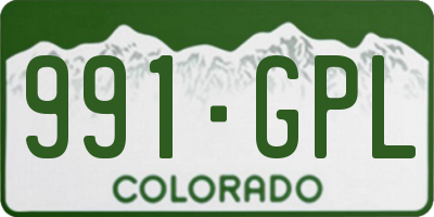 CO license plate 991GPL