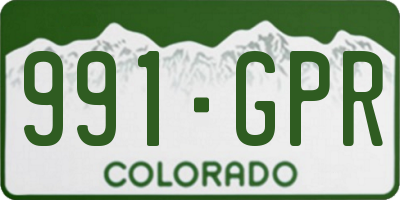CO license plate 991GPR