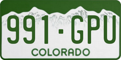 CO license plate 991GPU