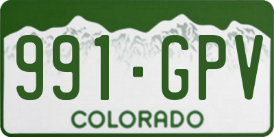 CO license plate 991GPV