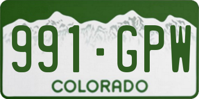 CO license plate 991GPW