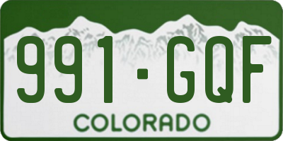 CO license plate 991GQF