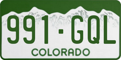 CO license plate 991GQL