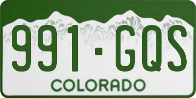 CO license plate 991GQS