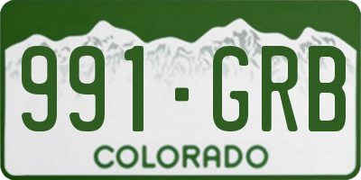 CO license plate 991GRB