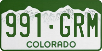 CO license plate 991GRM