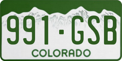CO license plate 991GSB