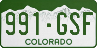 CO license plate 991GSF