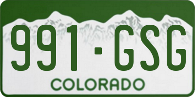 CO license plate 991GSG