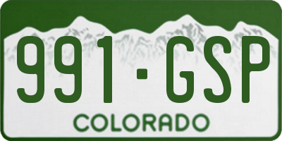 CO license plate 991GSP