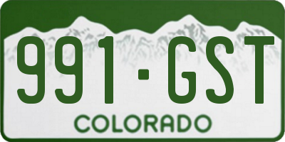 CO license plate 991GST