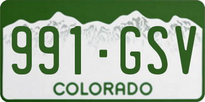 CO license plate 991GSV