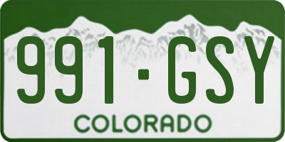 CO license plate 991GSY