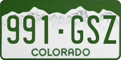 CO license plate 991GSZ