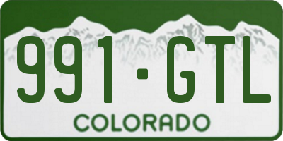 CO license plate 991GTL