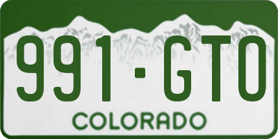 CO license plate 991GTO