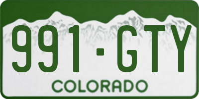 CO license plate 991GTY