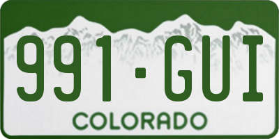CO license plate 991GUI