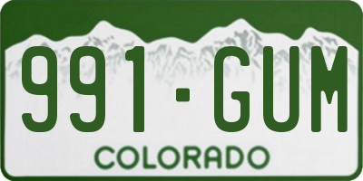 CO license plate 991GUM