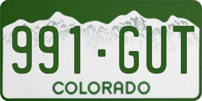 CO license plate 991GUT
