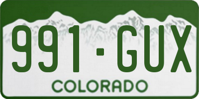 CO license plate 991GUX