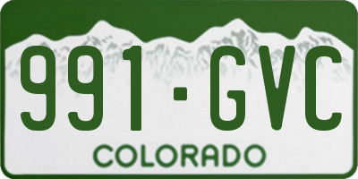 CO license plate 991GVC