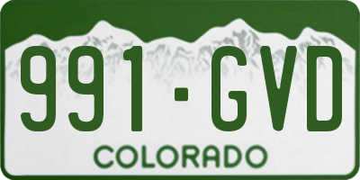 CO license plate 991GVD