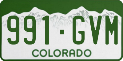 CO license plate 991GVM