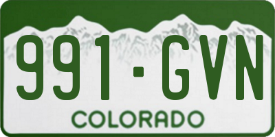 CO license plate 991GVN