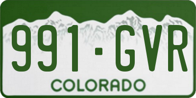 CO license plate 991GVR
