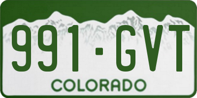 CO license plate 991GVT
