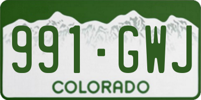 CO license plate 991GWJ